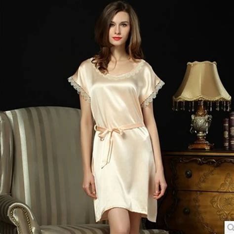 100 Pure Silk Nightgown 100 Genuine Natural Silk Sleepwear Nightdress Nightwear For Lady Brand