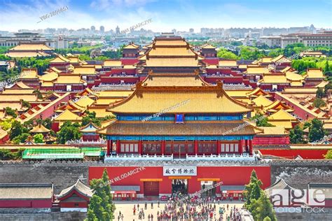 Aerial View Of The Forbidden City Chinese Imperial Palace Beijing