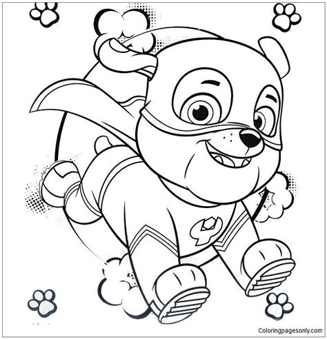 Get ready for an absolutely free set of printable paw patrol coloring pages with all pups from the series known by children in numerous. Super Hero Rubble Paw Patrol Coloring Page | Paw patrol ...