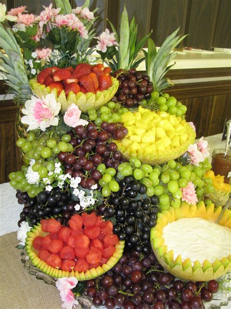 Fruit Centerpiece For Shower Fruit Tables Fruit Buffet Buffet Food