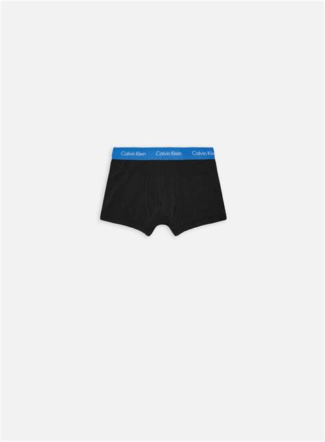 Calvin Klein Underwear Cotton Stretch 3 Pack Low Rise Trunk Blackgrey Heatherwhitepalace Blue