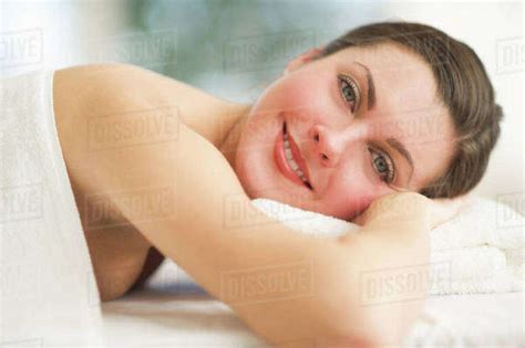 Portrait Of Woman Relaxing In Spa Stock Photo Dissolve