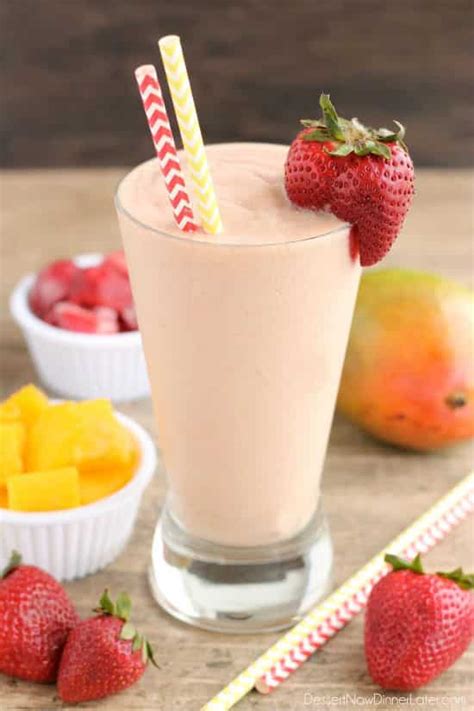 Strawberry Mango Dairy Free Smoothie Dessert Now Dinner