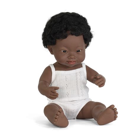 Miniland Doll African Boy With Down Syndrome 38cm Olive And Charlie
