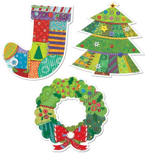 Classroom Display Cut Out Cards 12 Jumbo Size Christmas