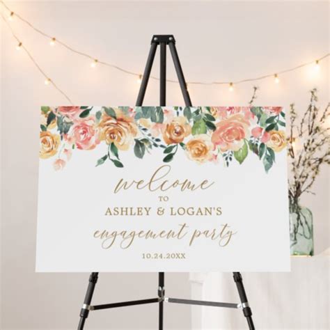 Rustic Engagement Party And Wedding Welcome Foam Board