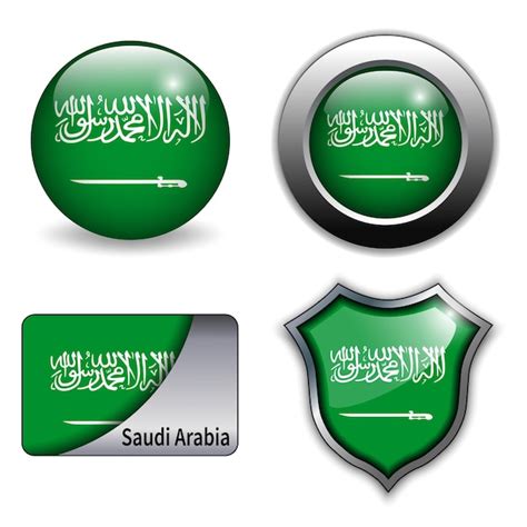 Premium Vector Saudi Arabia Flag Icons Theme