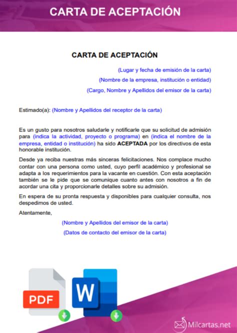 Ejemplo De Carta De Aceptacion De Credito Opciones De Ejemplo Images
