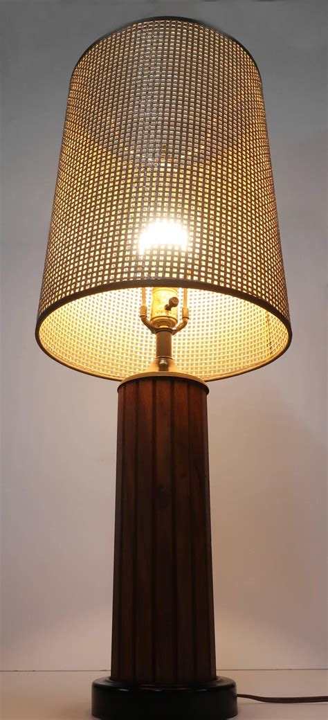 Shop wayfair for all the best black shade table lamps. Vintage Black Teak Panel Table Lamp with Woven Shade For Sale at 1stdibs