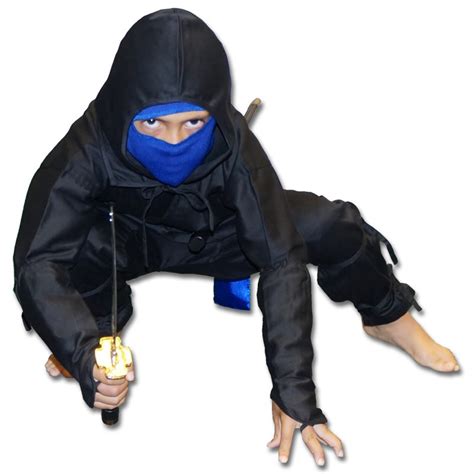 Black Ice Ninja Costume Kids Real Ninja Uniform Black And Blue