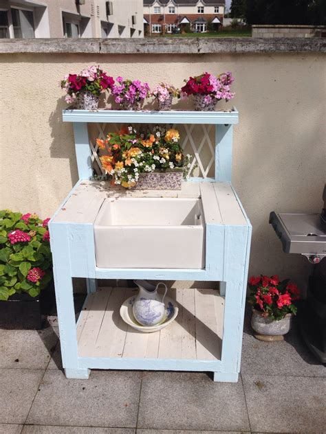 Belfast sink potting bench | Potting bench with sink, Potting bench, Belfast sink