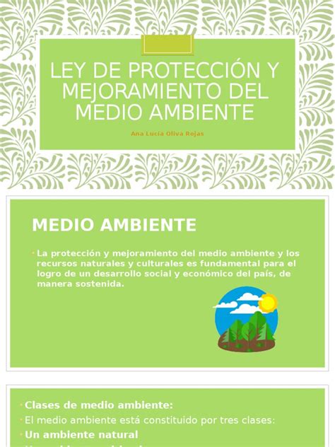 presentacion ley de proteccion del medio ambiente entorno natural contaminación
