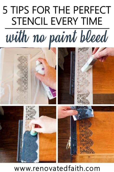 How to paint with stencils instructions. The Best Way to Stencil on Wood Without Bleeding! in ...