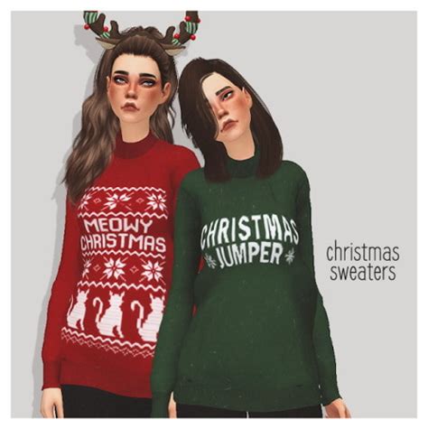 Christmas Sweaters At Puresims Sims 4 Updates