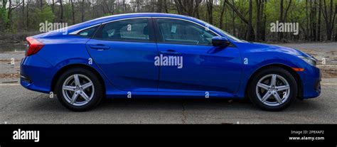 Blue Honda Civic Stock Photo Alamy