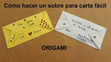 SOBRE Para CARTA FACIL Origami PASO A PASO YouTube