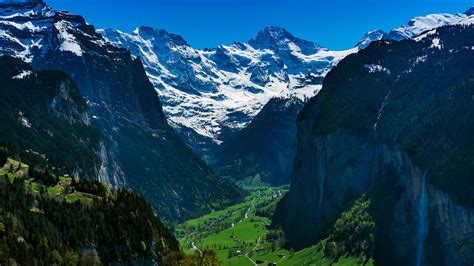Mountain Village Wengen In Switzerland Alps Lauterbrunnen Windows 10