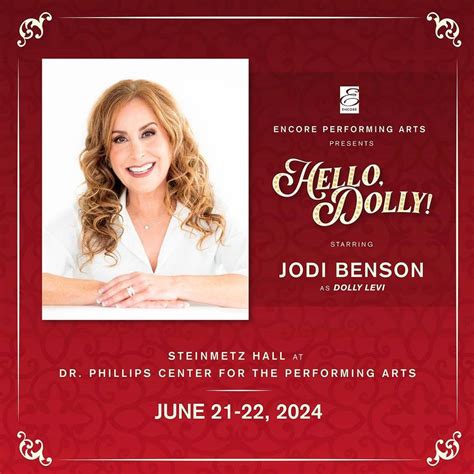 Disney Legend Jodi Benson To Star In Hello Dolly At The Dr