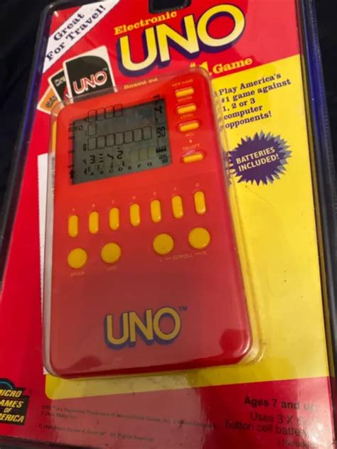 Vintage Electronic Uno Handheld Card Game Nos 1994 New Old Stock Mga