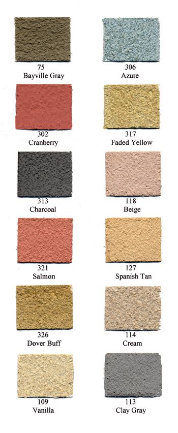 Empire Blended Stucco Color Chart