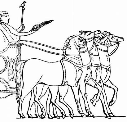 Chariot Roman Horse Clip Clipart Chariots Greek