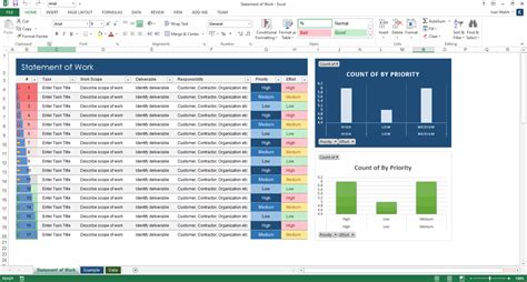 To reduce a little work on your side, share a blank version of this before you fill in any tasks so your team microsoft's excel software is the king of spreadsheets for a reason. Statement of Work Template