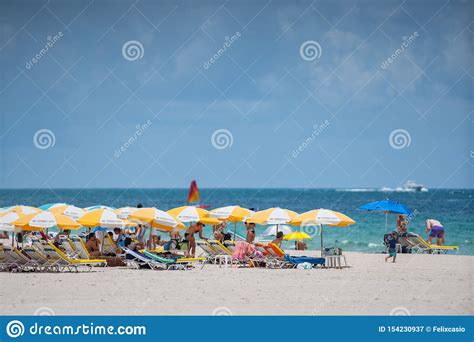 Tourists On Miami Beach Getting Ready For A Day At The Beach Editorial Photography Image Of