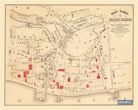 Historic Old Map Of Yonkers New York From 1859 Knowol