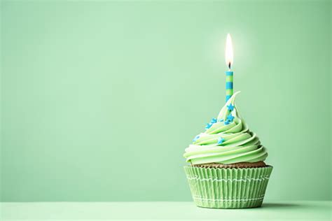 Green Birthday Cupcake Stock Photo Download Image Now Birthday