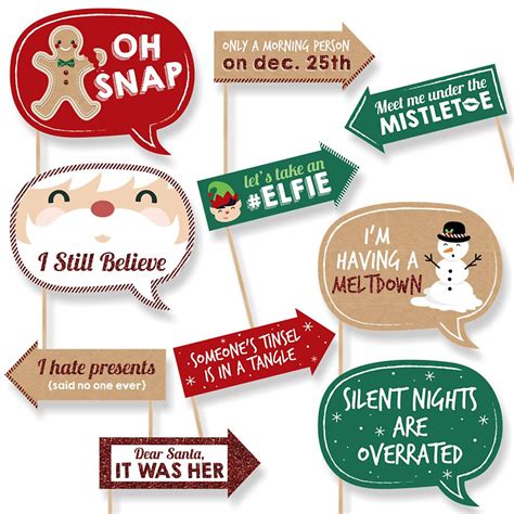 Funny Christmas 10 Piece Holiday Party Photo Booth Props Kit 1000×1000