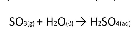 A equação química abaixo representa a formação do ácido sulfúrico nas nuvens a partir da reação