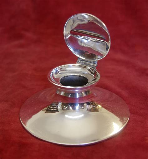 Antiques Atlas Antique Silver Capstan Inkwell C1907
