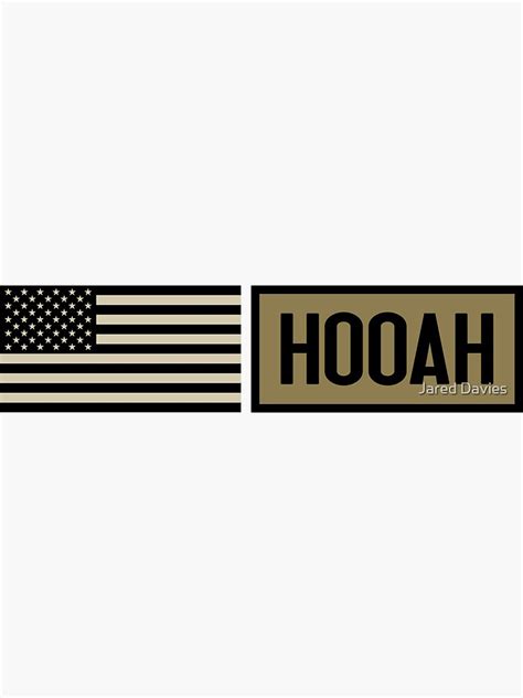 Military Hooah Sticker For Sale By Militarycanda Redbubble