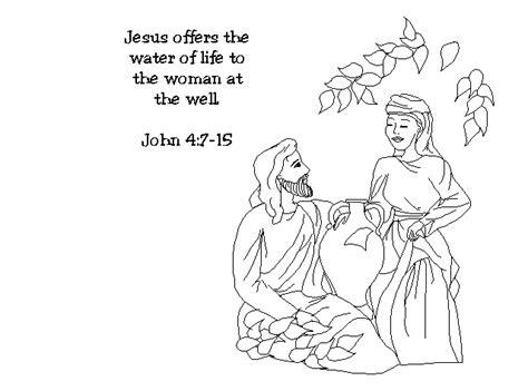 The Woman At The Well Coloring Page Sundaybabeist