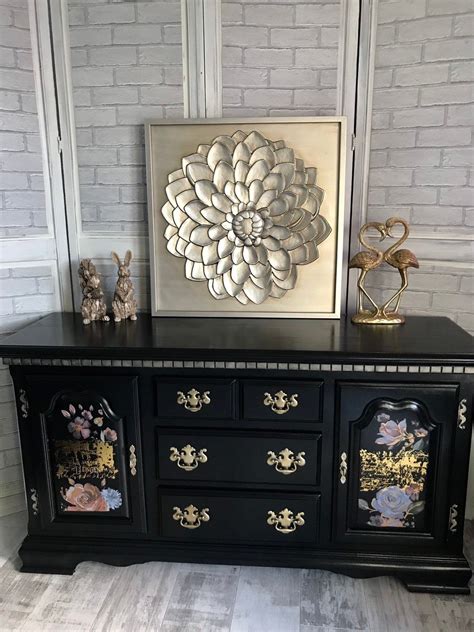 Free shipping on orders $35+ & free returns. Stunning black hand painted sideboard / Tv Stand with ...