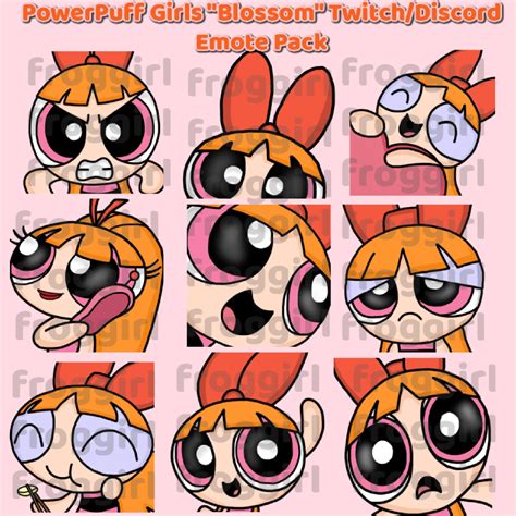 Cute Blossom Powerpuff Girls Emote Pack 9 Twitch Discord Emotes Etsy UK