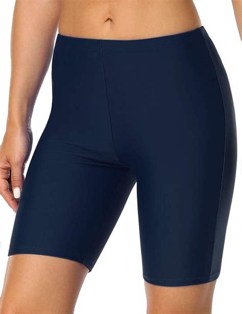 Mycoco Womens Long Bike Swim Shorts Upf 50 Swim Bottom Board Shorts