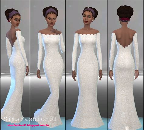 My Sims 4 Blog Embroidery Wedding Dress By Simsfashion01
