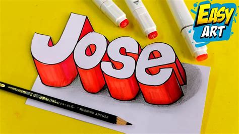 🔴 Como Dibujar El Nombre Jose En 3d Dibujos En 3d Como Hacer Letras