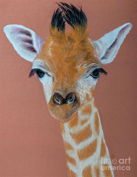 Tuftie A Baby Giraffe Painting By Beckie Renee Fine Art America