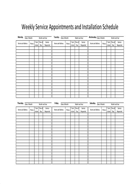 Appointment Schedule 10 Examples Format Pdf Examples