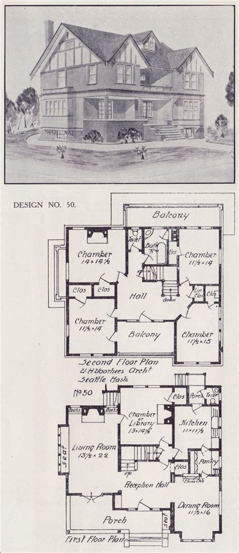 Tudor House Plan Seattle Vintage Residential Architecture 1908