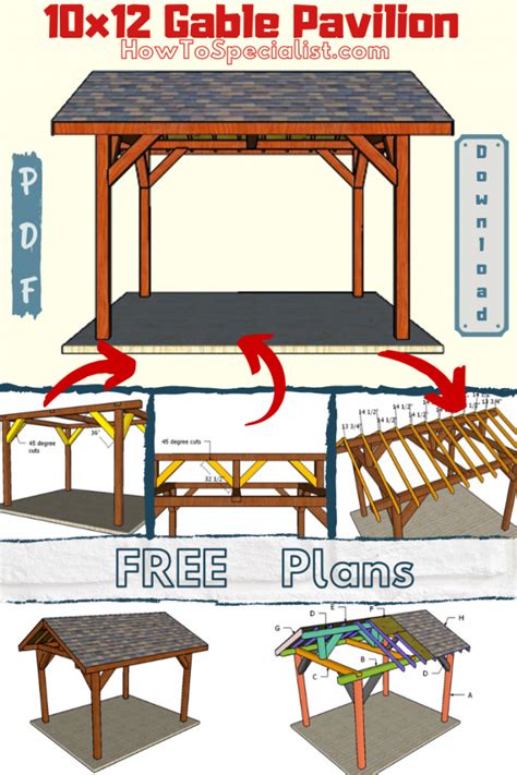 10x12 Pavilion Free Diy Plans Howtospecialist How To Build Step