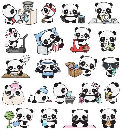 Panda Kawaii Griffonnages Kawaii Niedlicher Panda Panda Art Panda
