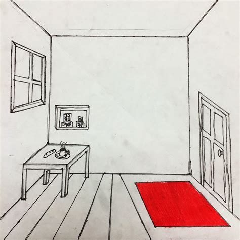 The Helpful Art Teacher Draw A Surrealistic Room In One Point Perspective