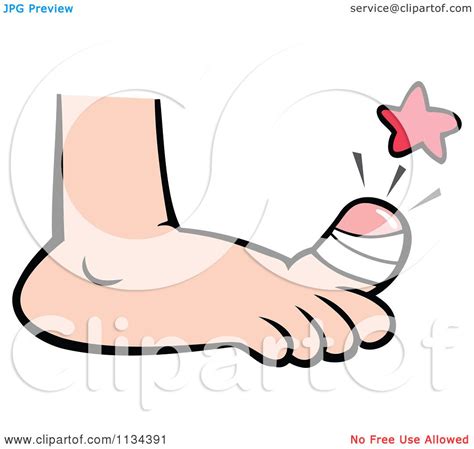Cartoon Of A Sore Bandaged Toe Royalty Free Vector Clipart By Johnny
