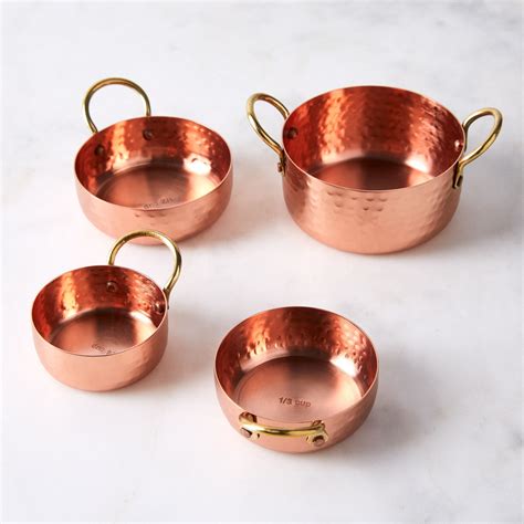 Hammered Copper And Gold Stainless Steel Nested Measuring Cups Set Of 4