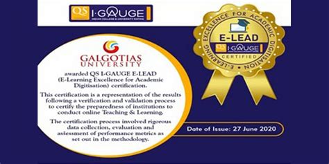 sponsored galgotias university awarded qs i gauge e lead e learning excellence for academic