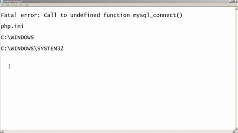 Fatal Error Call To Undefined Function Mysqlconnectavi Youtube