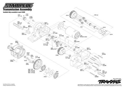 Stampede 36054 1 Transmission Assembly Exploded View Traxxas